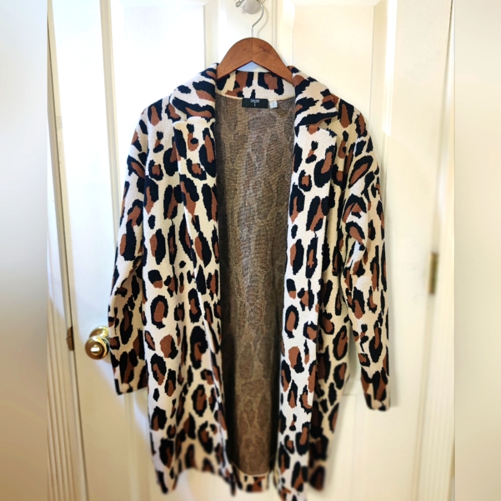 Tahari Animal Print Cardigan - Size M/L
